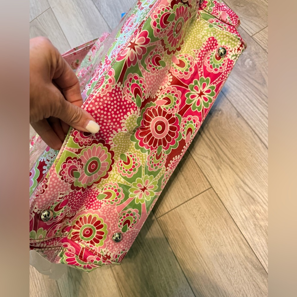 NWT Kalencom Laminated Buckle Diaper Bag, Gypsy Paisley Cotton Candy - Picture 9 of 10